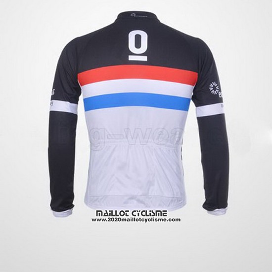 2011 Maillot Ciclismo Trek Leqpard Champion France Noir et Blanc Manches Longues et Cuissard